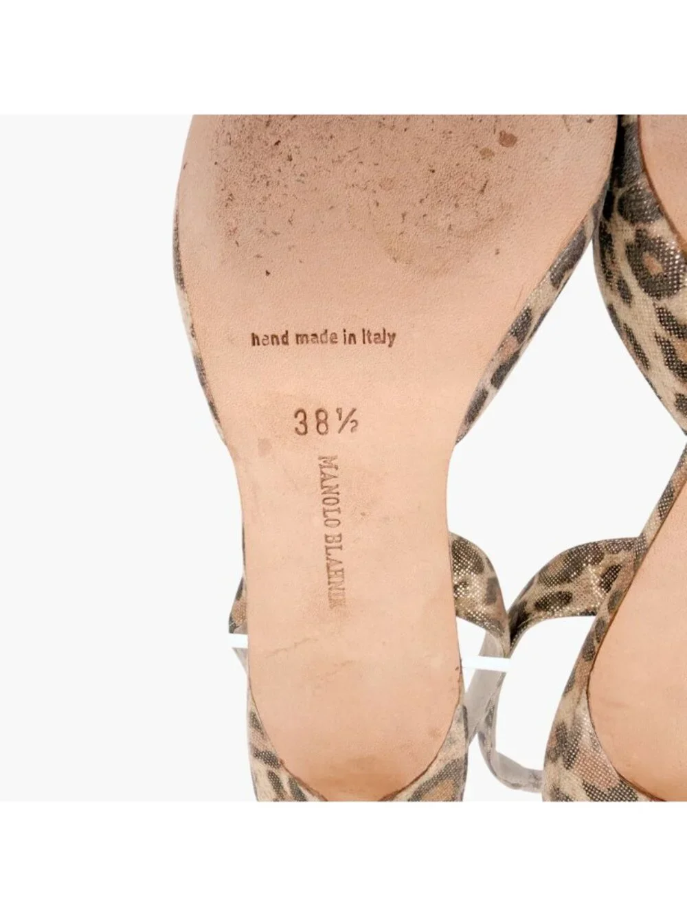 Manolo Blahnik Carolyn 70 Metallic Leopard Slingback Pumps Size 38.5 US 8.5